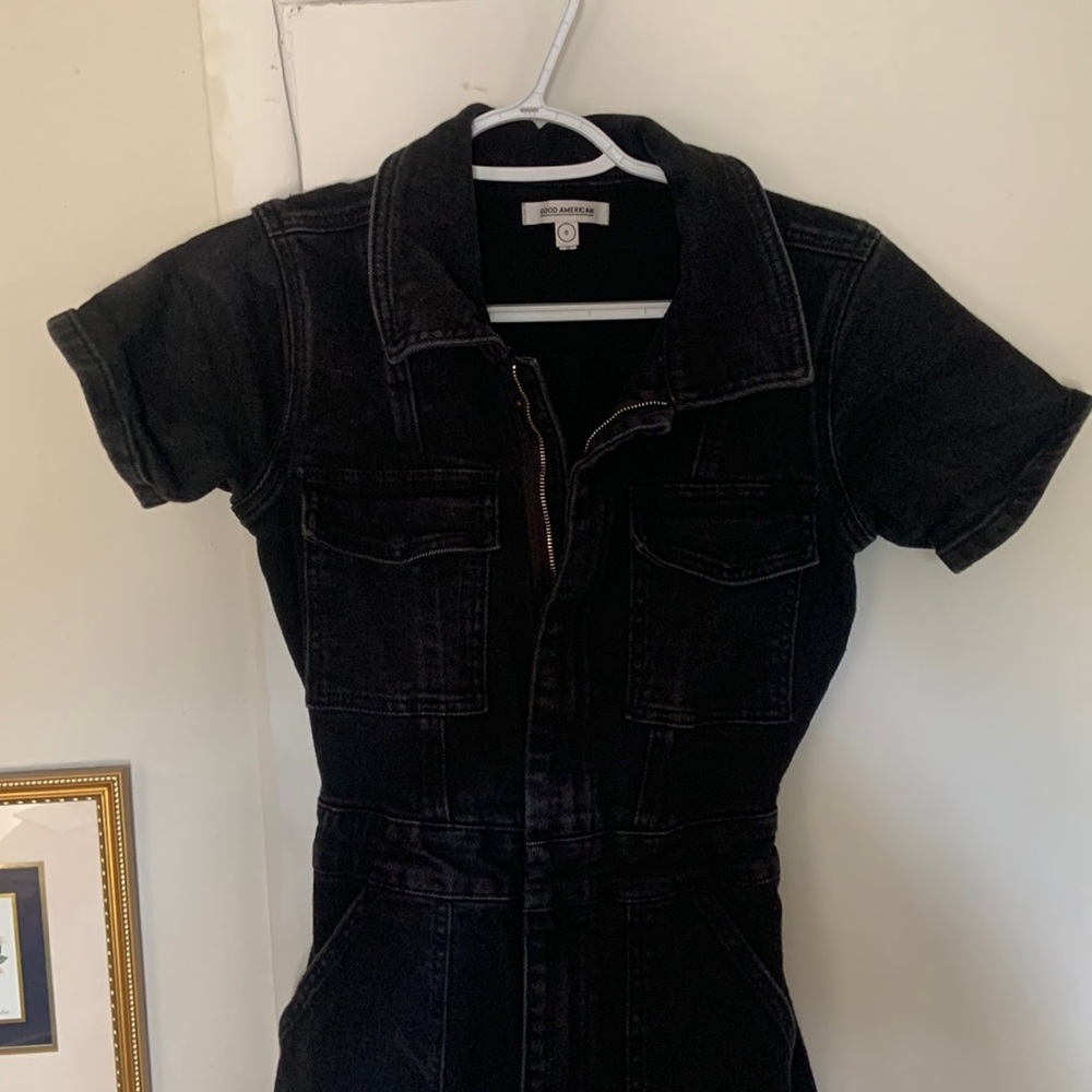 Good American denim jumpsuit